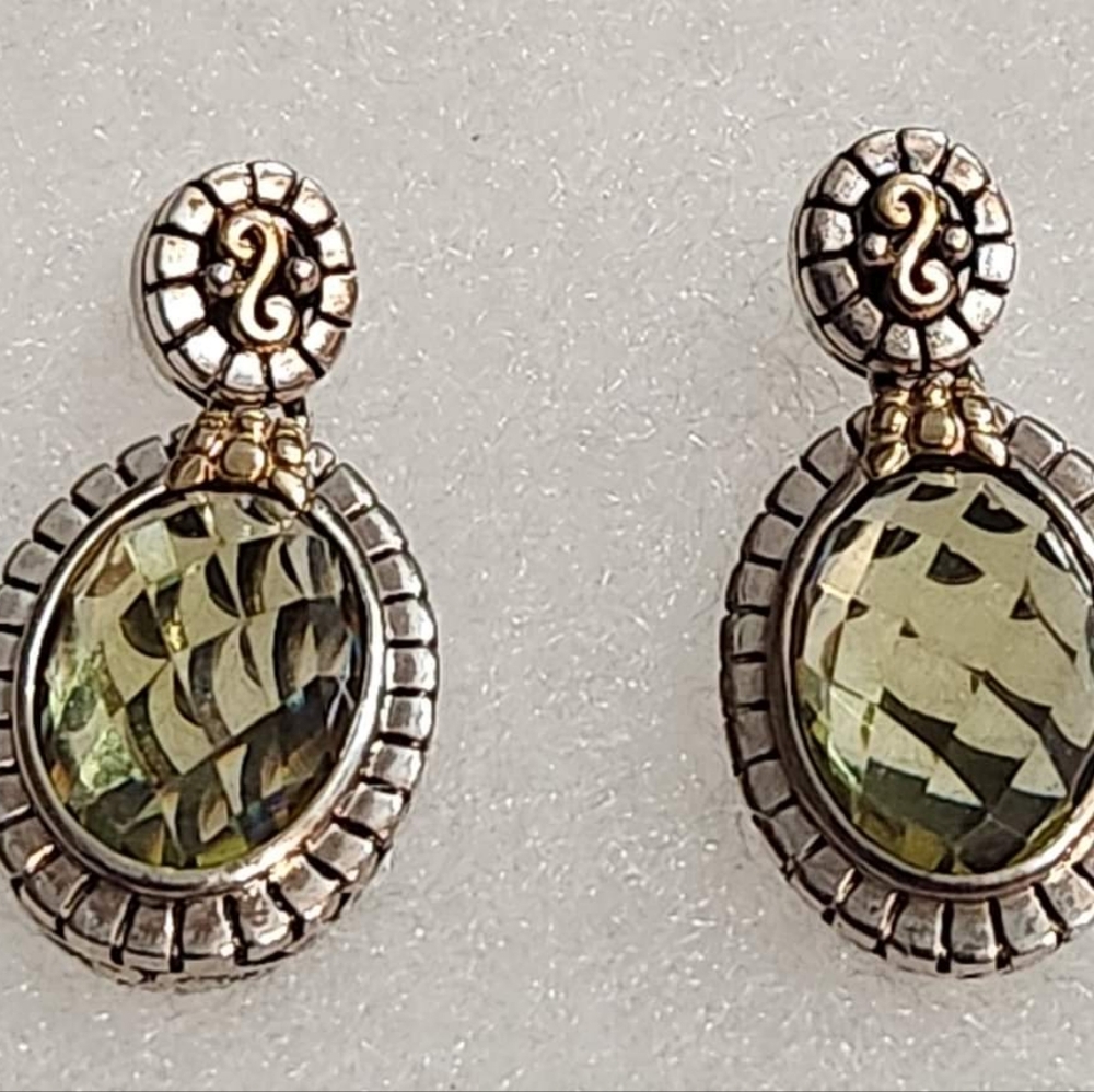 Vintage Citrine Post Earrings & Matching Pendant